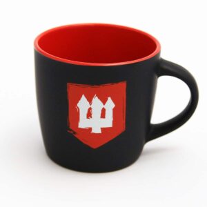 Kubek porcelanowy "Widełki" (300 ml, czarno-czerwony)